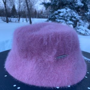 Parkhurst baby pink Angora Cloche Bucket Hat Women's